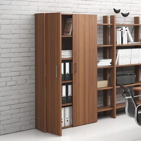 Kancelárska skriňa vysoká SOLID, 800 x 400 x 1830 mm, orech