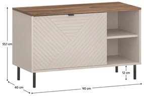 EYCO 1K skriňa na topánky, kašmír/dub Castello