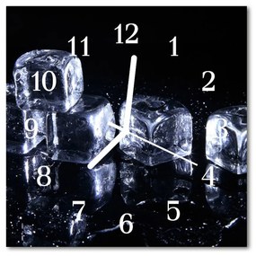 Sklenené hodiny štvorcové Kocky ľadu 30x30 cm