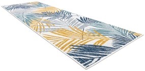 Koberec, behúň SISAL COOPER Listy 22258 ecru / tmavomodrý