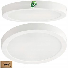 BERGE Prisadené LED stropné svietidlo 18W - 1980lm - 4000k - biely kruh