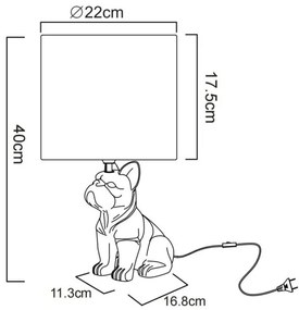 Globo 21741S - Stolová lampa DOGO 1xE27/60W/230V