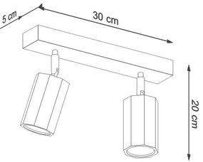 Sollux SL.1029 - Bodové svietidlo ZEKE 2xGU10/40W/230V dub