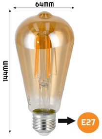 BERGE LED žiarovka E27 8W ST64 teplá biela