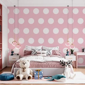 Sablio Tapeta Biele bodky - 125x75 cm