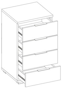 Sconto Nočný stolík KORON 4 biela