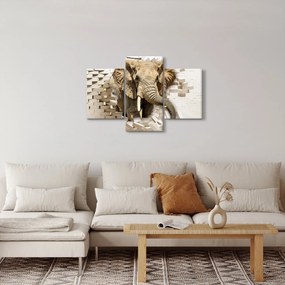 Obraz - Slon prerážajúci múr (90x60 cm)