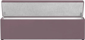 Fialový otoman k posteli s úložným priestorom Kooko Home Manna, 47 × 140 cm