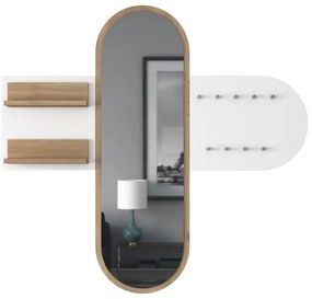 Nástenné zrkadlo RANI 125x120 cm biela/hnedá