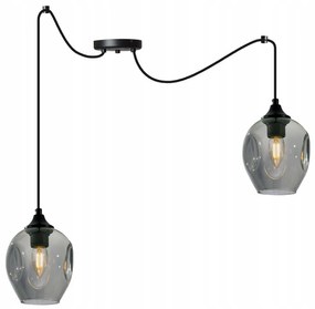 Závesné svietidlo Praga Spider, 2x sklenené tienidlo (mix 3 farieb)