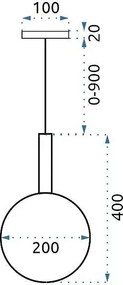 Toolight - Stropná lampa Cary 20cm 1xE27, biela, OSW-00034