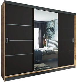 Skriňa Retro 200 4L craft/ dvierka čierna