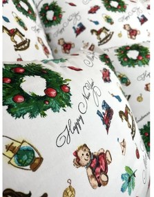 Vianočné obliečky CHRISTMAS TEDDY – 140×200 + 70×90 cm, 100 % bavlna, vianočný motív