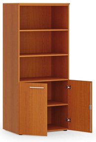 Kombinovaná kancelárska skriňa PRIMO WOOD, nízke dvere, 800 x 500 x 1781 mm, čerešňa