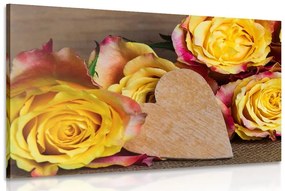 Obraz valentínske žlté ruže - 60x40