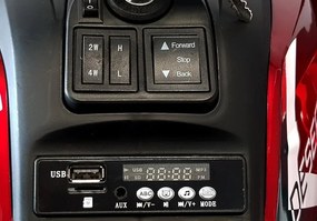 LEAN CARS Elektrická štvorkolka XMX607 červená lakovaná, LED svetlá, MP3