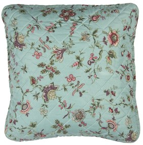 Tyrkysový povlak na vankúš s kvetmi Flowers - 40 * 40 cm