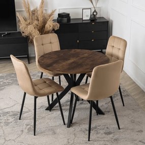 Stôl ERION 90 cm Dub Rustikál / čierny