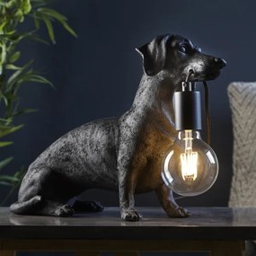 Endon 101188 - Stolná lampa DACHSHUND 1xE27/10W/230V čierna