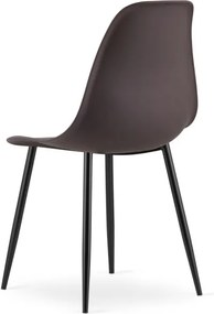 Set štyroch jedálenských stoličiek WAT tmavohnedý - čierne nohy (4 ks)