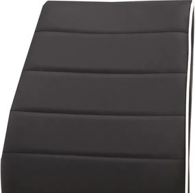 Jedálenská stolička Round, černá ekokoža