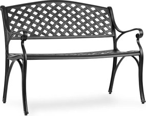 Blumfeldt Pozzilli BL, záhradná lavička, liaty hliník,odolná voči počasiu, čierna