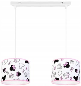 Detské závesné svietidlo Minnie, 2x textilné tienidlo so vzorom