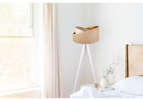 Stojacia lampa Werona 7, 1x béžové/krémové textilné tienidlo so vzorom, g, w