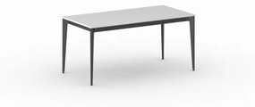 Kancelársky stôl PRIMO ACTION, čierna podnož, 1600 x 800 mm, biela