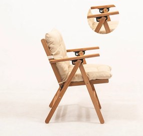 Drevené záhradné kreslo v krémovo-prírodnej farbe – Floriane Garden