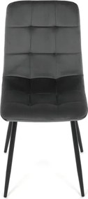 Jedálenská stolička zamatová, sivá CT-281 GREY4