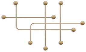 Kovový nástenný vešiak v zlatej farbe Dama – Kalune Design