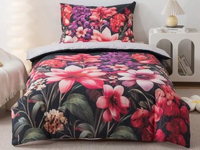 XPOSE® Bavlnené Renforcé obliečky KVETINOVÝ ZÁHON - fialové