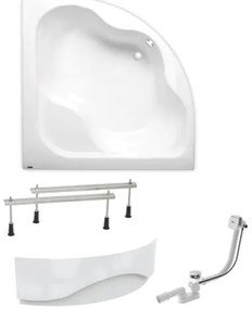 Rohová vaňa Laguna Samanta Plus 140x140 cm akrylát ľavá aj pravá SIKOSM1400APNP, 1 ks