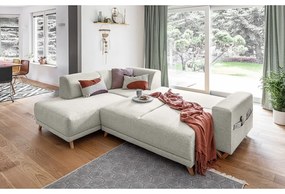 Béžová rozkladacia/s úložným priestorom rohová pohovka (ľavý roh/do L) Classy Sophie – Miuform