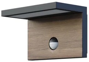 Panlux PN42300006 Záhradné LED nástenné svietidlo so senzorom Natura N S, antracit, 12 W