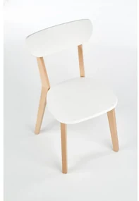 Jedálenská stolička Buggi, biela / buk