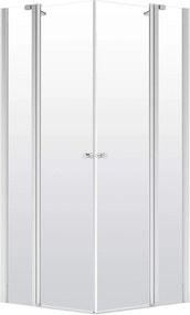Deante Alpinia, štvorcový sprchový kút 80 (dvere) x 80 (dvere) cm, výška 195cm, 6mm číre sklo s EasyClean, chrómový profil, KGA_042P