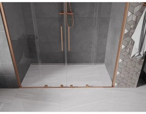 Mexen Velar Duo, posuvné dvere do otvoru 180x200 cm, 8mm číre sklo, medená matná, 871-180-000-02-65