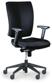Kancelárska stolička LEON PLUS, čierna, s podpierkami rúk