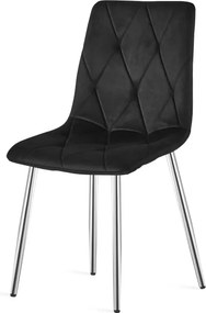 Jedálenská stolička LIBRA zamatová čierna / strieborná