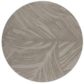 Flair Rugs, Kusový koberec Solace Lino Leaf Grey kruh, 160x160 (priemer) kruh, šedá, obývacia izba