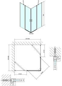 Polysan Polysan, ZOOM LINE BLACK štvorcová sprchová zástena 900x900mm, číre sklo, ZL5415B