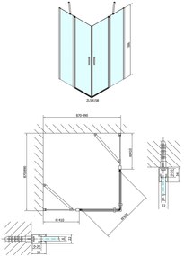 Polysan, ZOOM LINE BLACK štvorcová sprchová zástena 900x900mm, číre sklo, ZL5415B