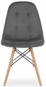 AKCIA Sivá zamatová jedálenská stolička DUMO II. akosť