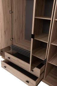 Šatníková skriňa s otočnými dverami Almo, 200 cm, dub estana/antracit