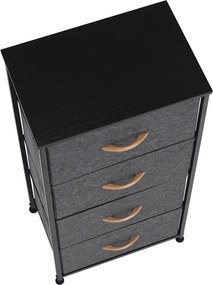 Komoda s látkovými zásuvkami PALMERA, čierna