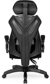 Herná stolička Maximo s podnožkou čierna