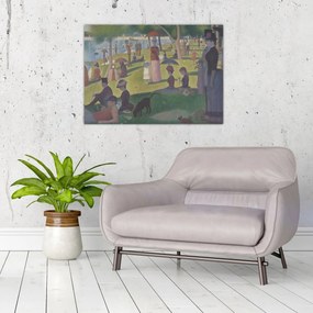 Sklenený obraz - Georges Seurat, A Sunday on La Grande Jatte, reprodukcia (70x50 cm)