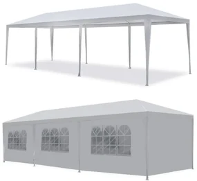 Záhradný stan / Pavilón 3 x 9 m – Ideálny pre oslavy a záhradné párty Biela
